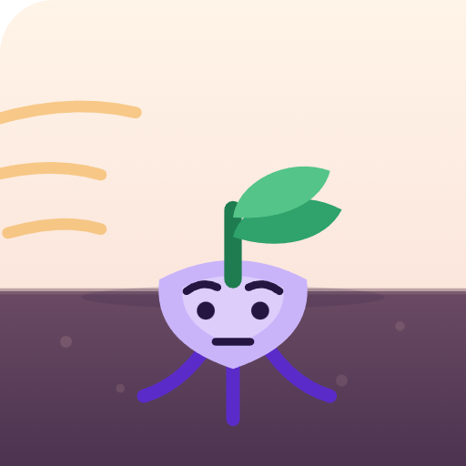 Rooty standing in the soil with a determined look during a craving